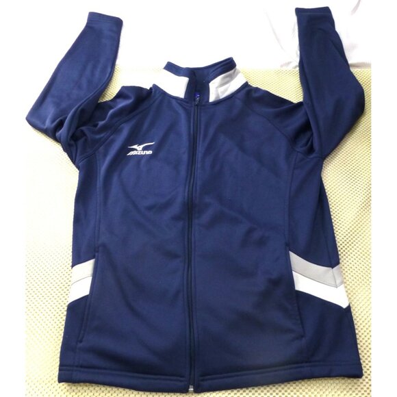 Mizuno Other - Mizuno Mens Navy Full-Zip Jacket Size M With White Accents - Athletic Polyester
